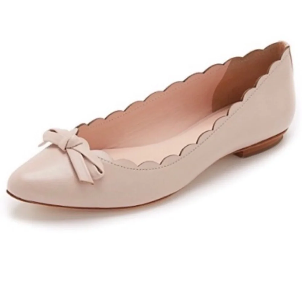 Kate Spade Elent Flex Pointed Toe Ballet Flats Blush Pink Leather Size 8